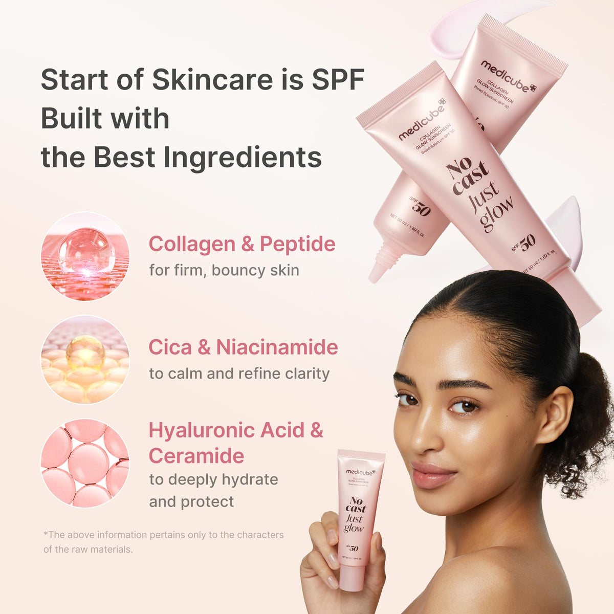 medicube Sunscreen No Cast Just Glow Collagen, SPF 50