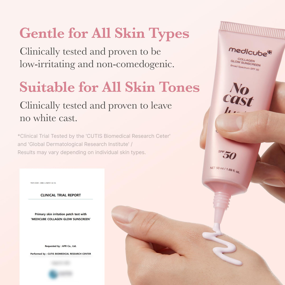 medicube Sunscreen No Cast Just Glow Collagen, SPF 50