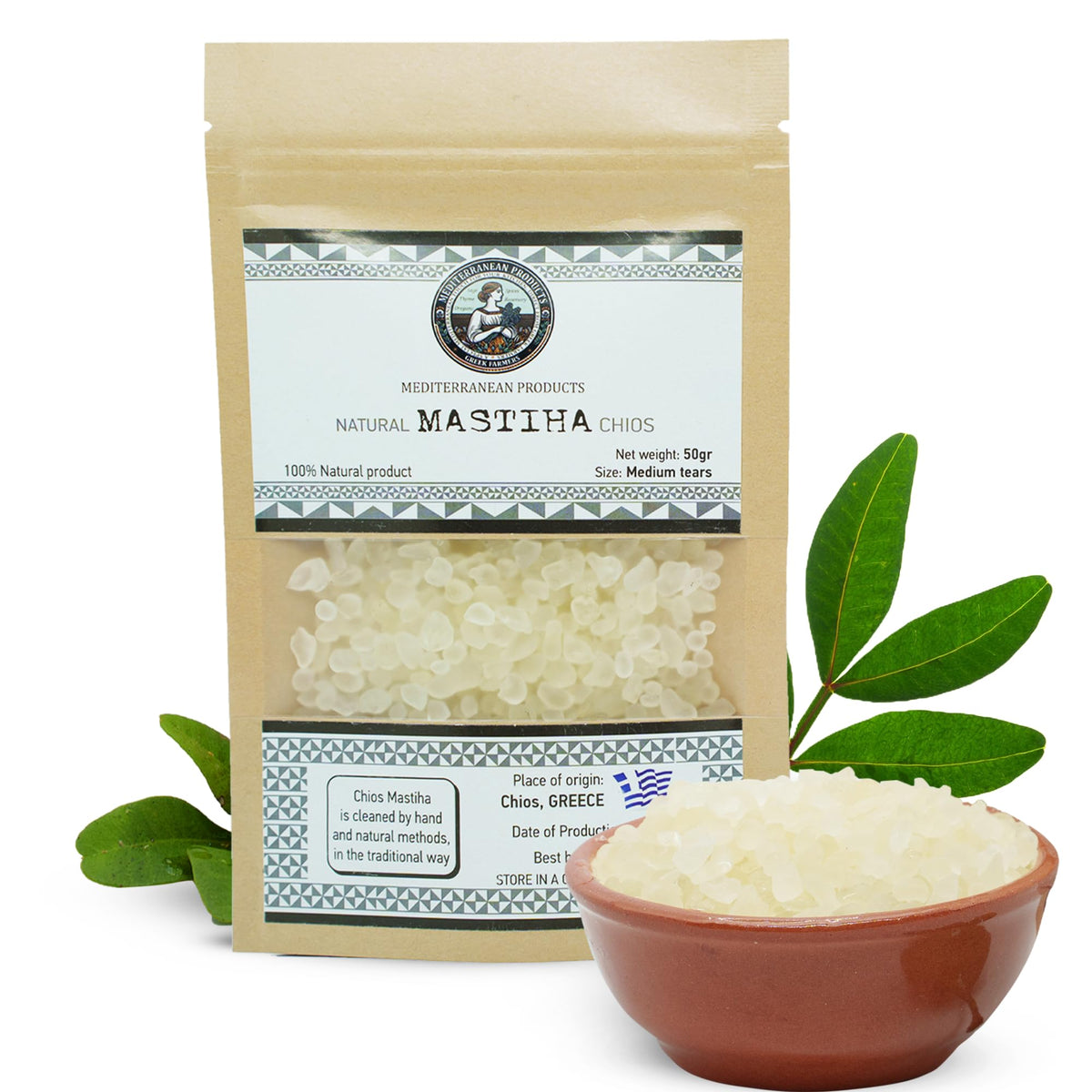 Organic Mastiha Chios 50G – 100% Natural Greek Mastic Gum | Gluten-Free & Vegan