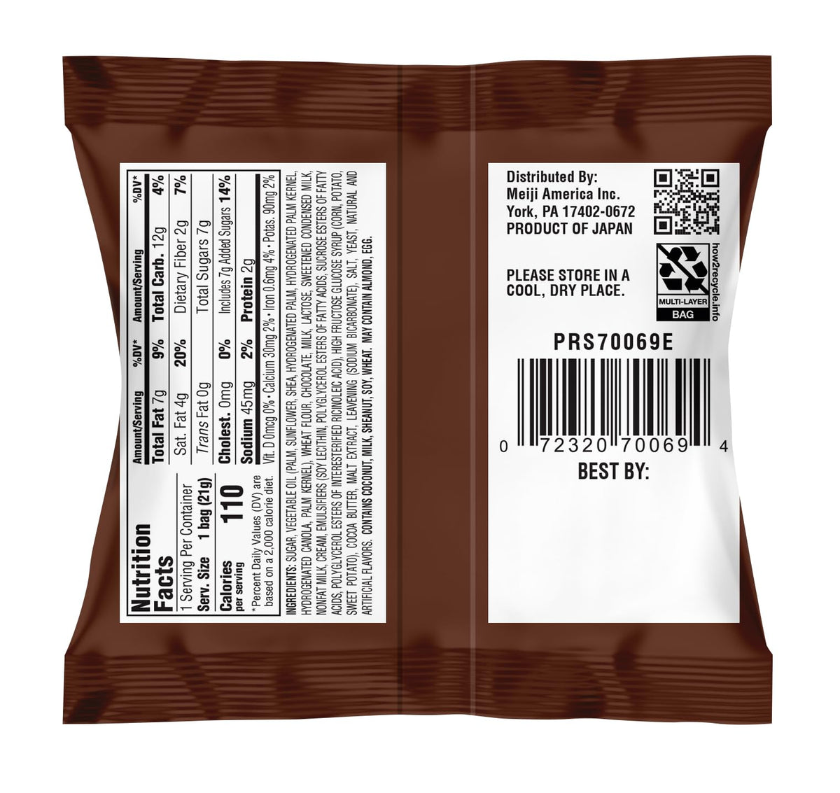 MEIJI Chocorooms Crispy Crackers – 24 Pack (.75 oz Each) Crunchy Pretzel Shell with Creamy Crème