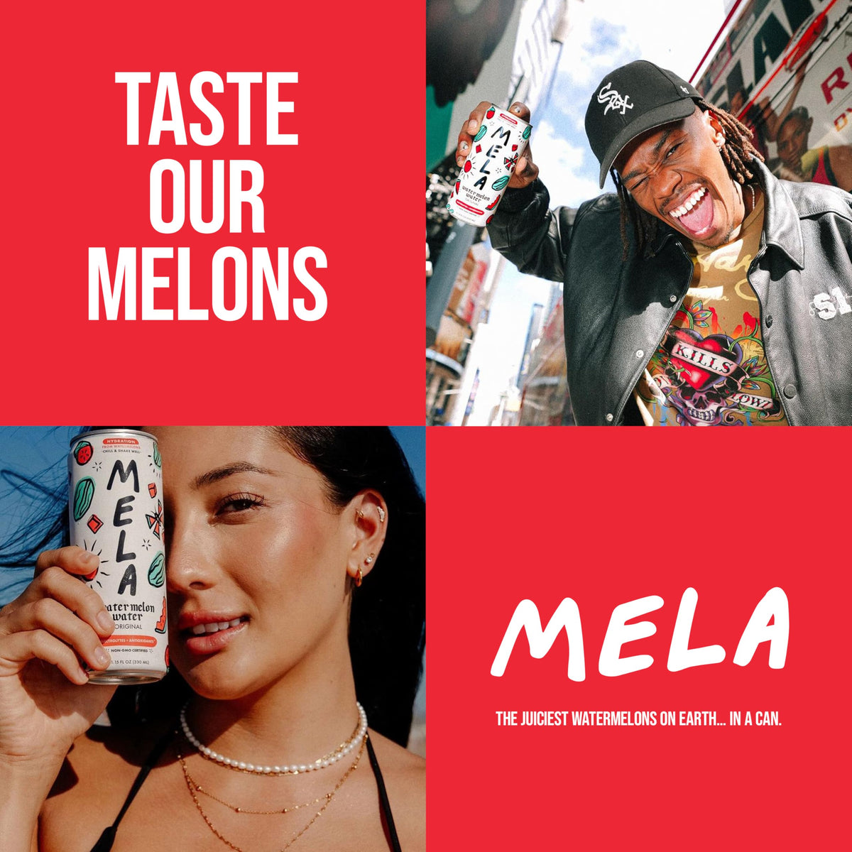 Mela Watermelon Water – 100% Natural Juice with Vitamin C & Electrolytes | Gluten-Free & Non-GMO | Variety Pack (12 x 11.15 fl oz)