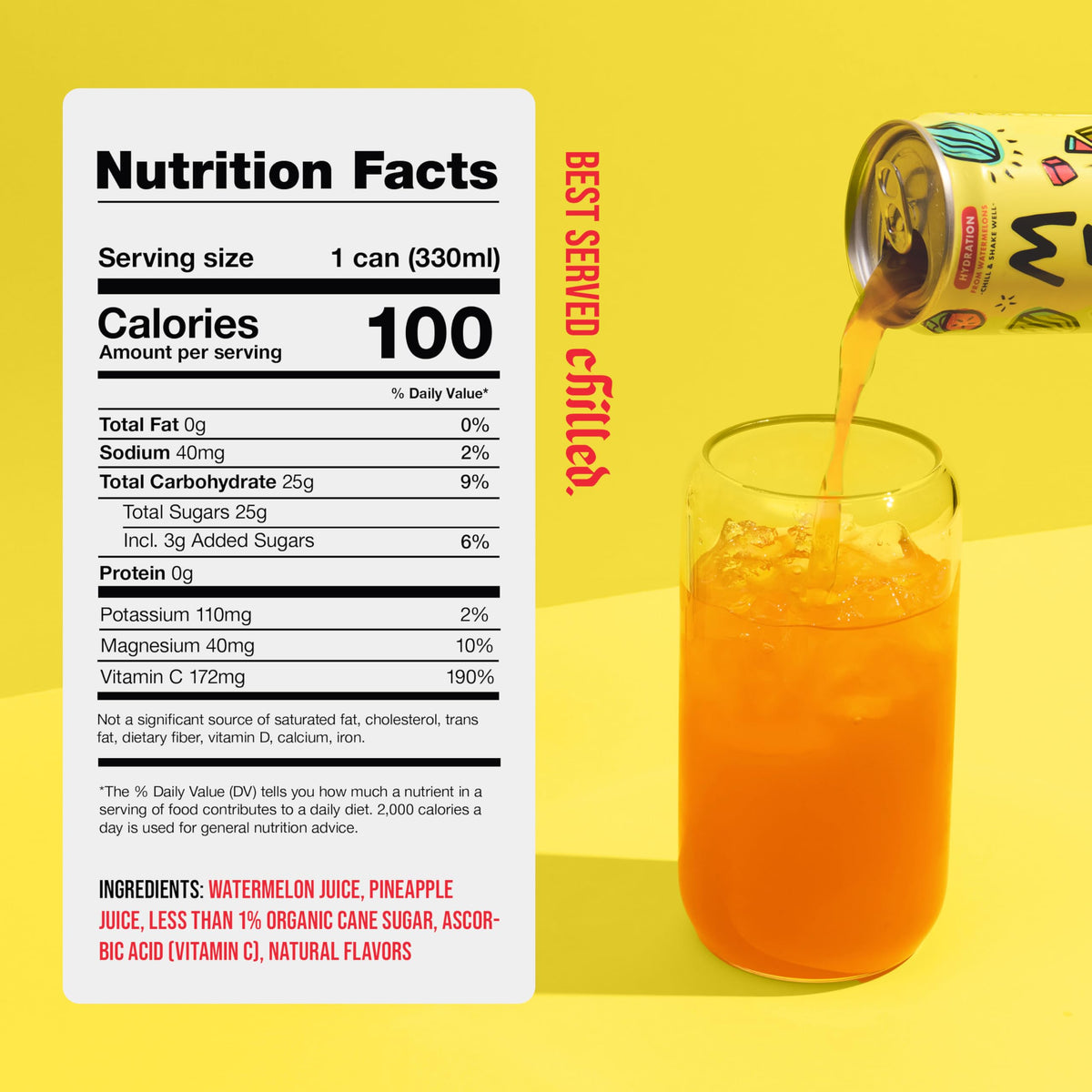 Mela Watermelon Water with Pineapple – 100% Natural Juice, Vitamin C & Electrolytes, Gluten-Free (11.15 fl oz, 12-pack)