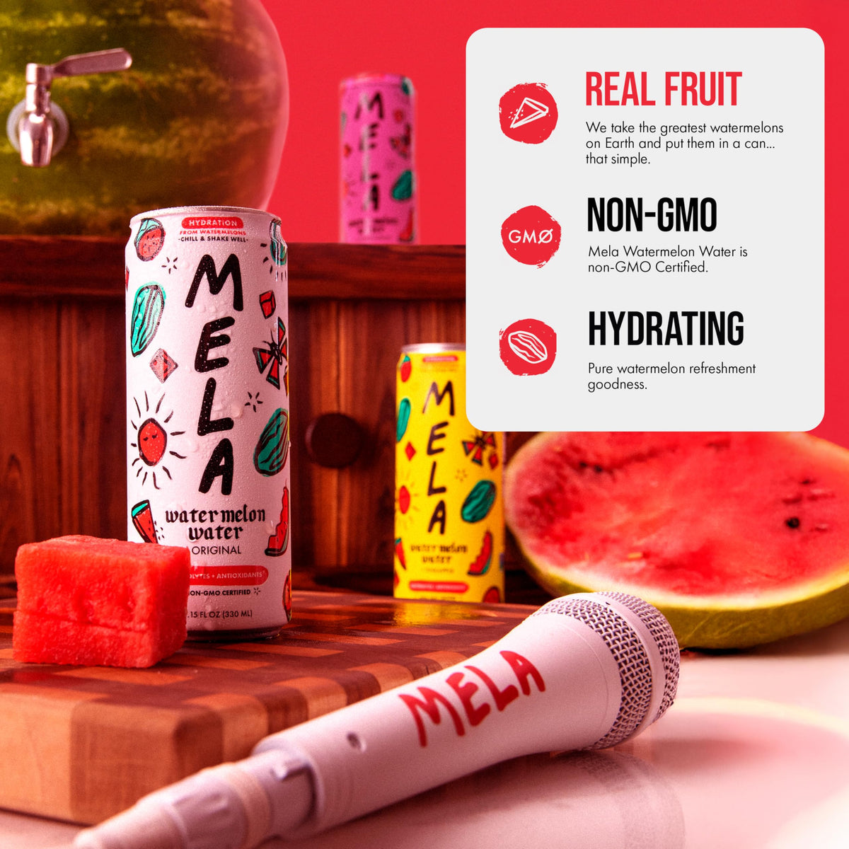 Mela Watermelon Water – 100% Natural Juice with Vitamin C & Electrolytes | Gluten-Free & Non-GMO | Variety Pack (12 x 11.15 fl oz)