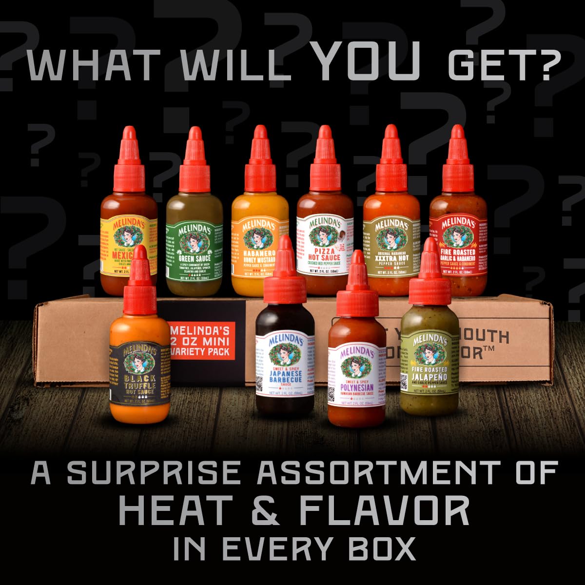 Melinda’s Mini Hot Sauce Variety Pack – 30 Travel-Size Bottles in 10+ Flavors