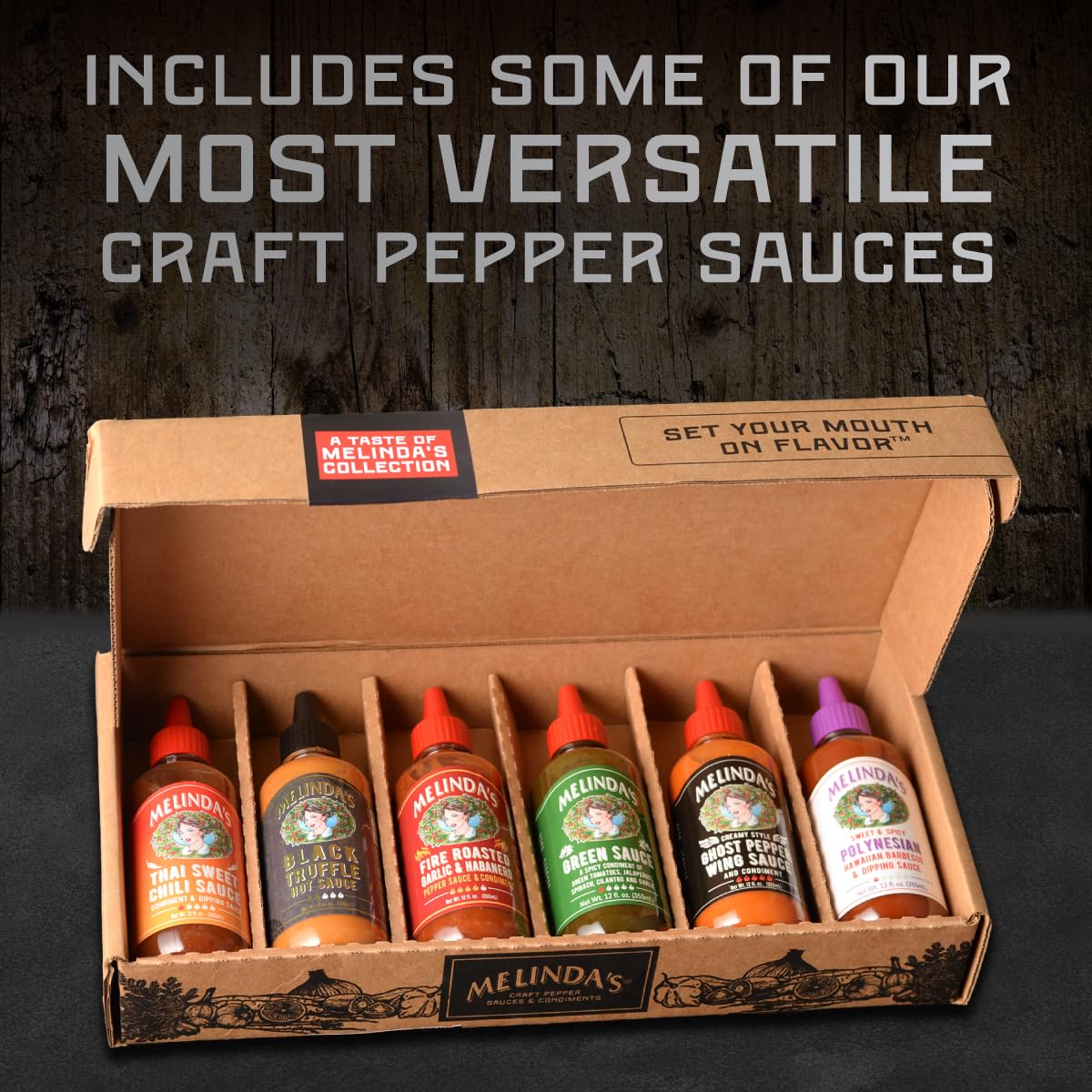 Melinda’s Taste of Melinda’s Collection – Craft Pepper Sauce Gift Set (12 oz, 6 Pack)
