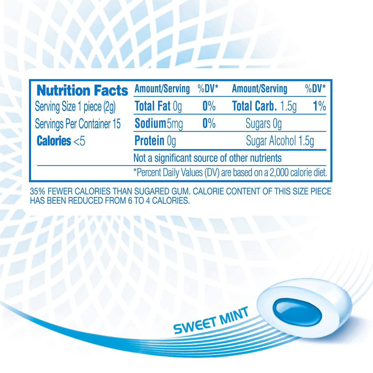MENTOS Pure White Sugar-Free Gum with Xylitol – Sweet Mint, 15-Piece Bottle (Bulk Pack of 10)