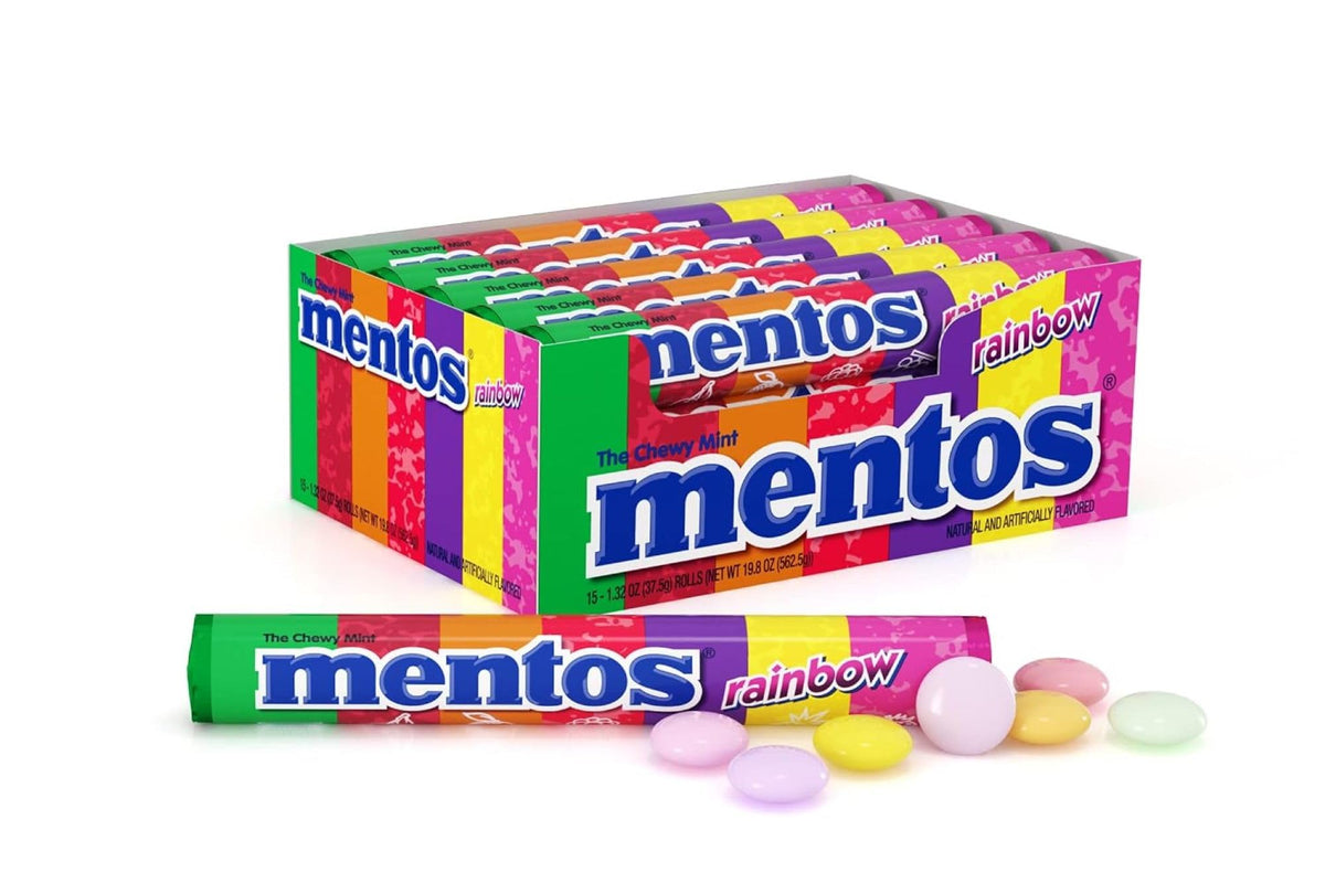 MENTOS Chewy Mint Candy Roll – Rainbow Mint, 210-Piece Party Pack
