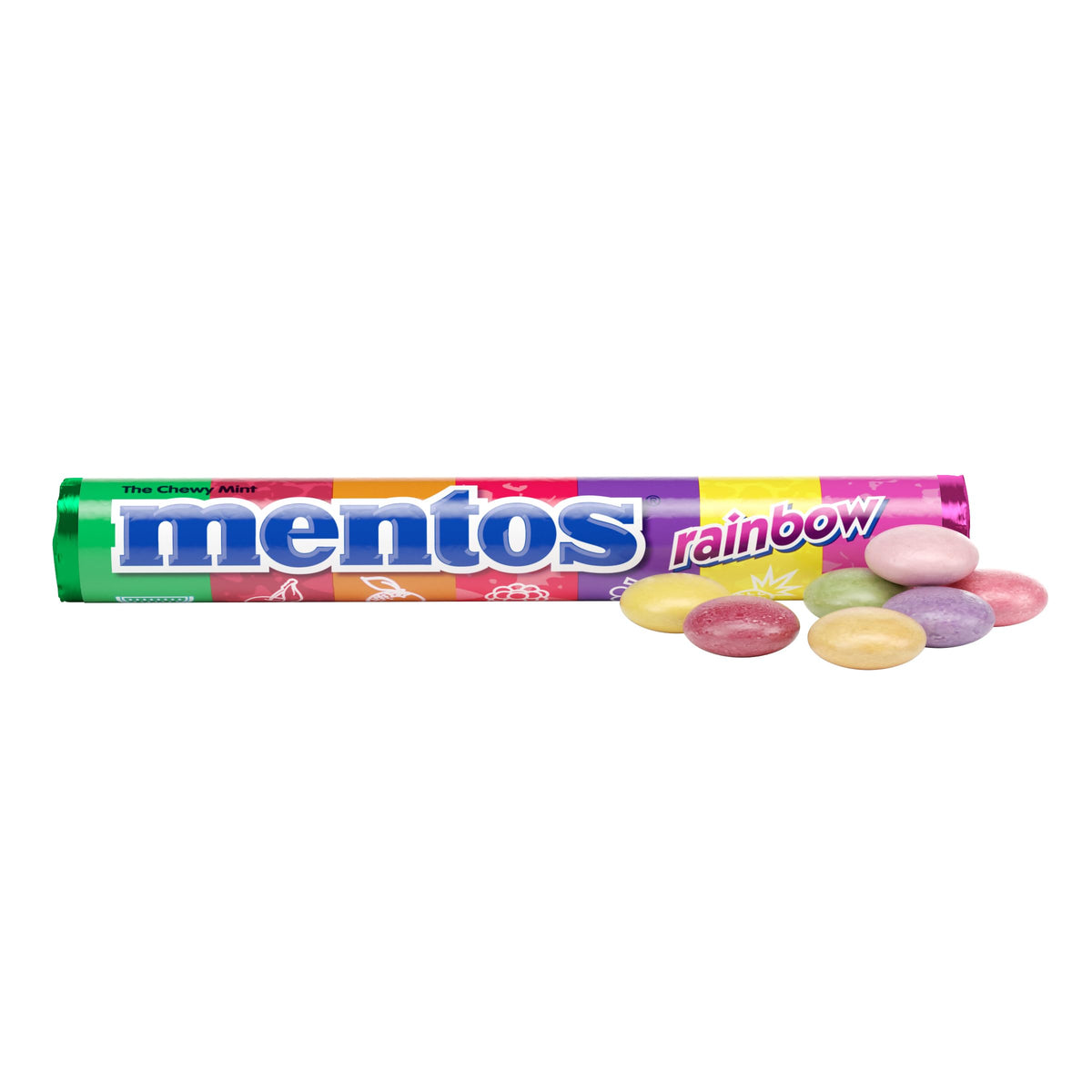 MENTOS Chewy Mint Candy Roll – Rainbow Mint, 210-Piece Party Pack