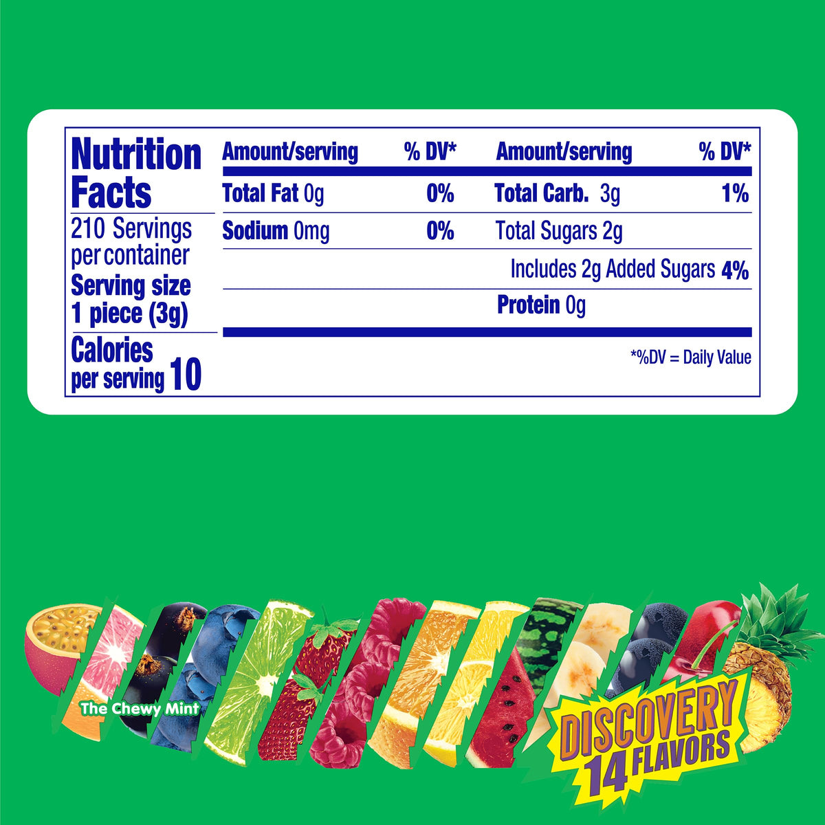 Mentos Chewy Mint Candy Roll – Discovery 14 Assorted Fruit Flavors, 14 Pieces per Roll, 15-Count Showbox