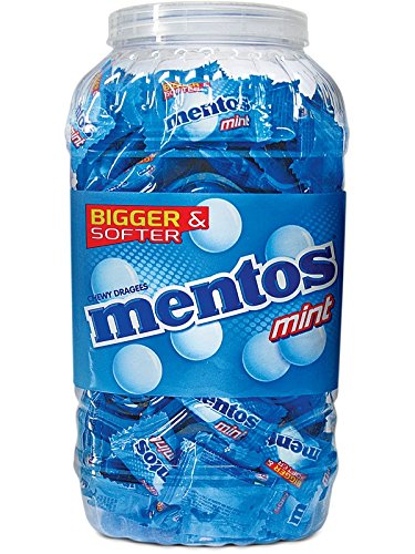 Mentos Mint Chewy Candy Jar 540 g – 200 Pieces | Gluten-Free, Fresh Breath