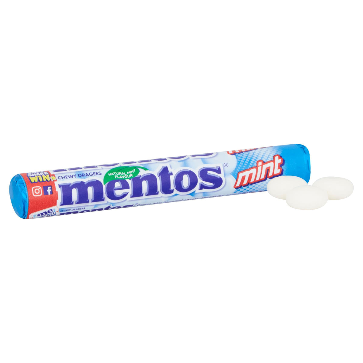 Mentos Mint Chewy Dragees 38 g (Pack of 40) – Fresh Mint Beads