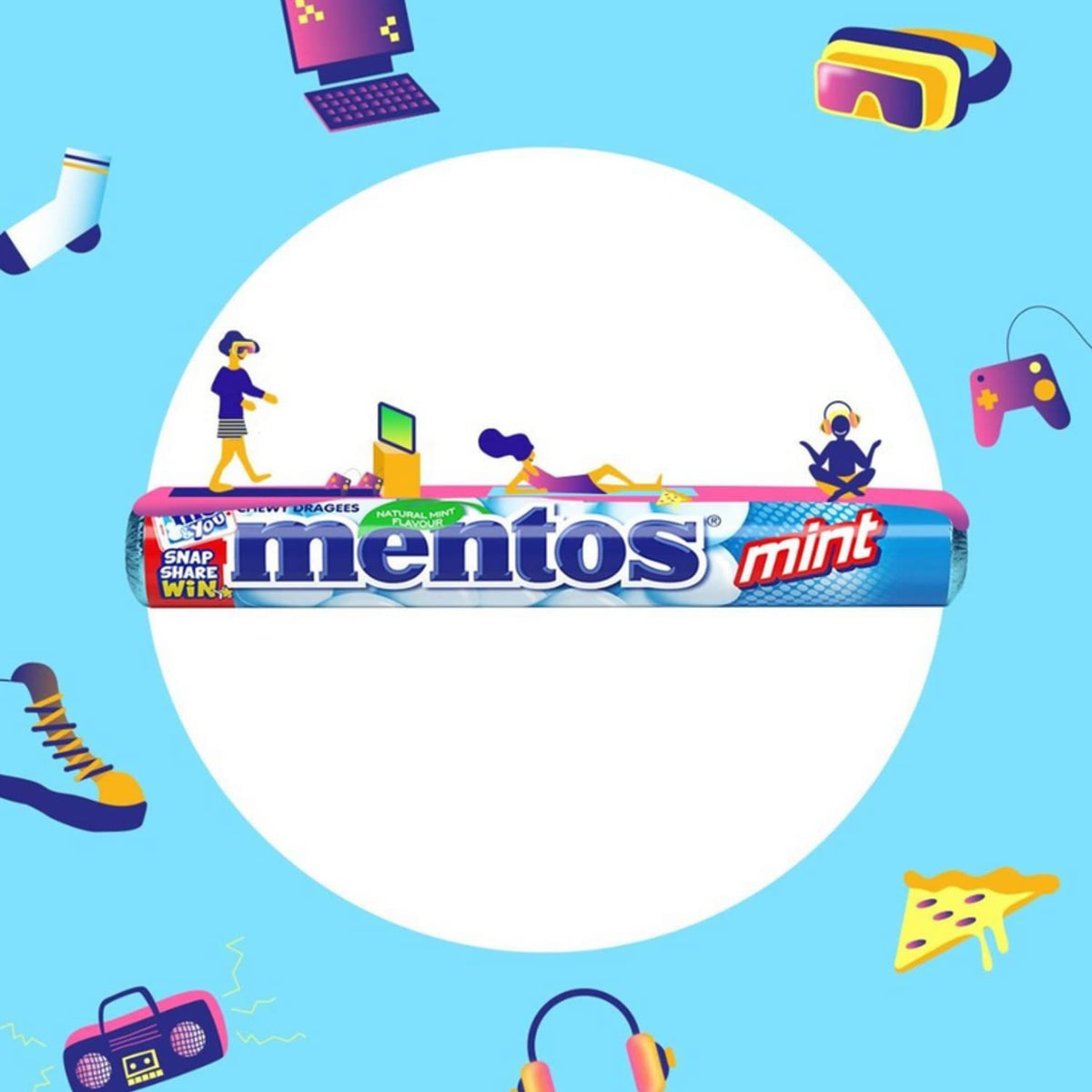 Mentos Mint Chewy Dragees 38 g (Pack of 40) – Fresh Mint Beads