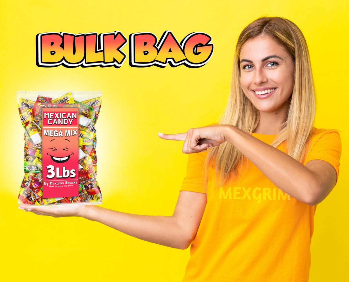 Mexgrim Mexican Candy Variety Pack – 3 lb Bulk, Individually Wrapped Pulparind & Dulces Mexicanos