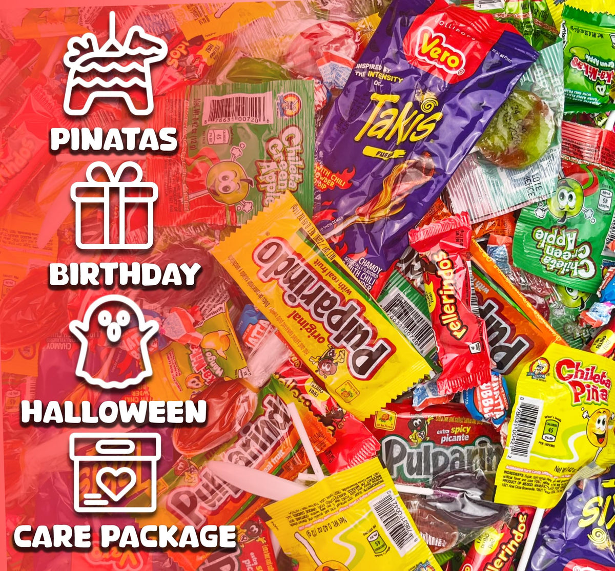 Mexgrim Mexican Candy Variety Pack – 3lb Bulk Candy Mix with Lollipops, Chamoy & Tamarind