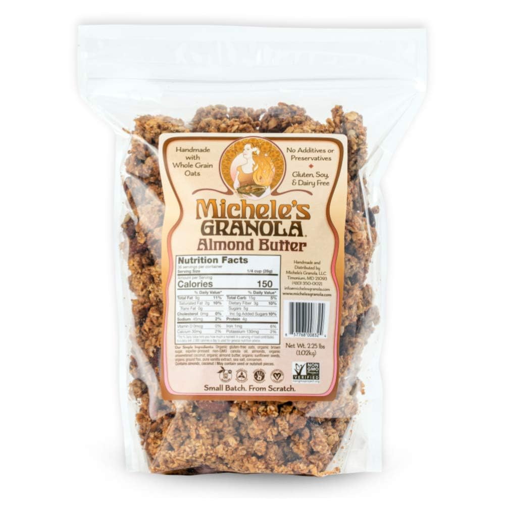 Michele’s Granola Almond Butter – Handmade, Vegan, Gluten-Free & Non-GMO, 36oz Resealable Bag