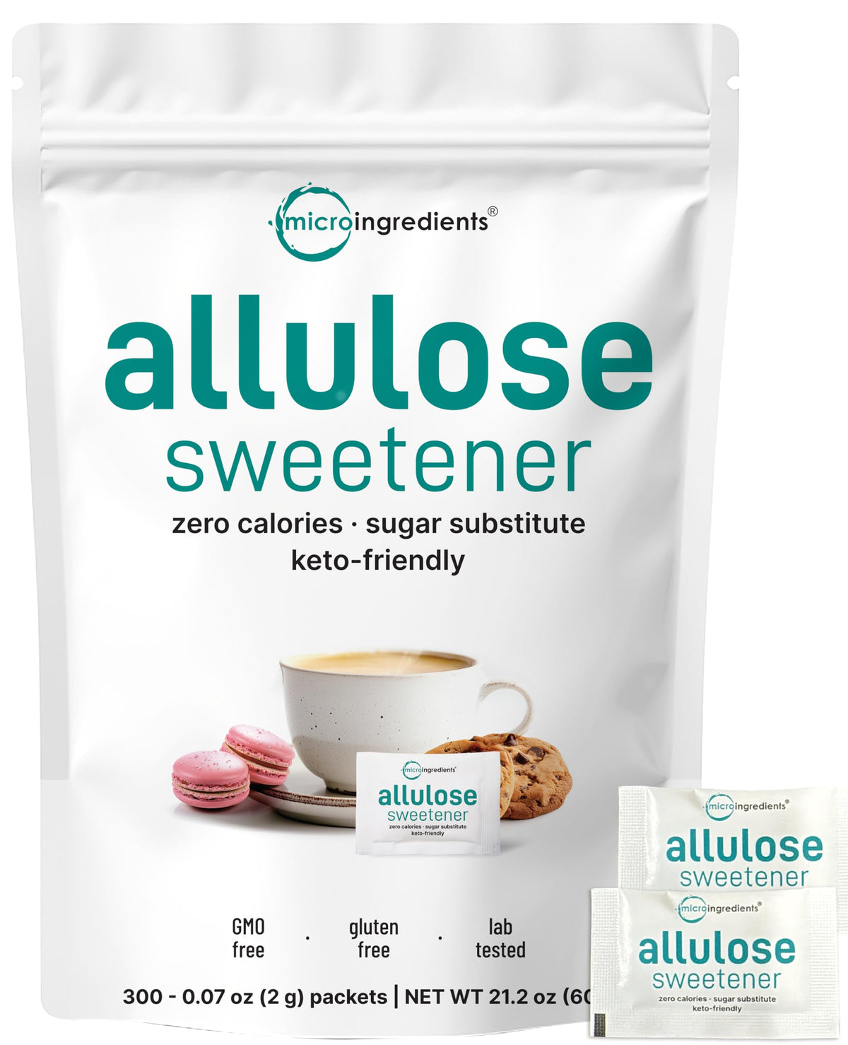 Micro Ingredients Allulose Packets – 300 Count, Zero Calorie, No Aftertaste, Keto & Vegan