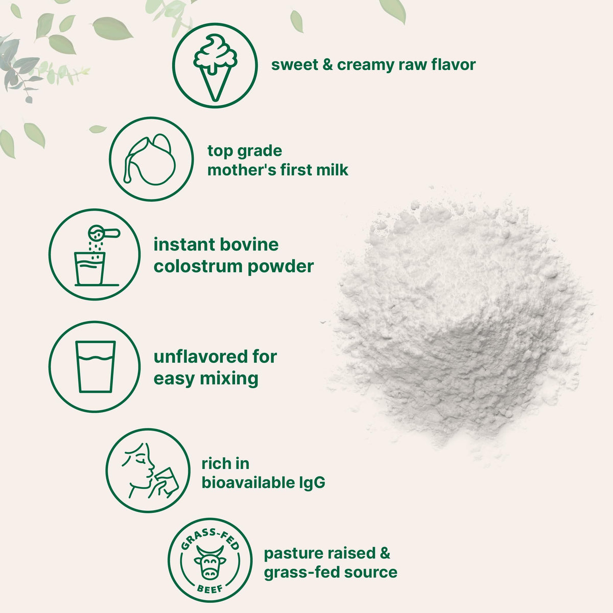 Micro Ingredients Bovine Colostrum Powder, 8 oz | Grass-Fed & Freeze-Dried | IgG & IgA