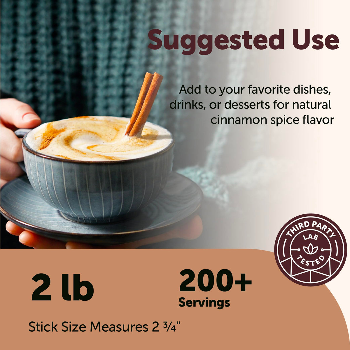 Micro Ingredients Organic Cinnamon Sticks Bulk 2lb – Whole, Non-GMO & Vegan