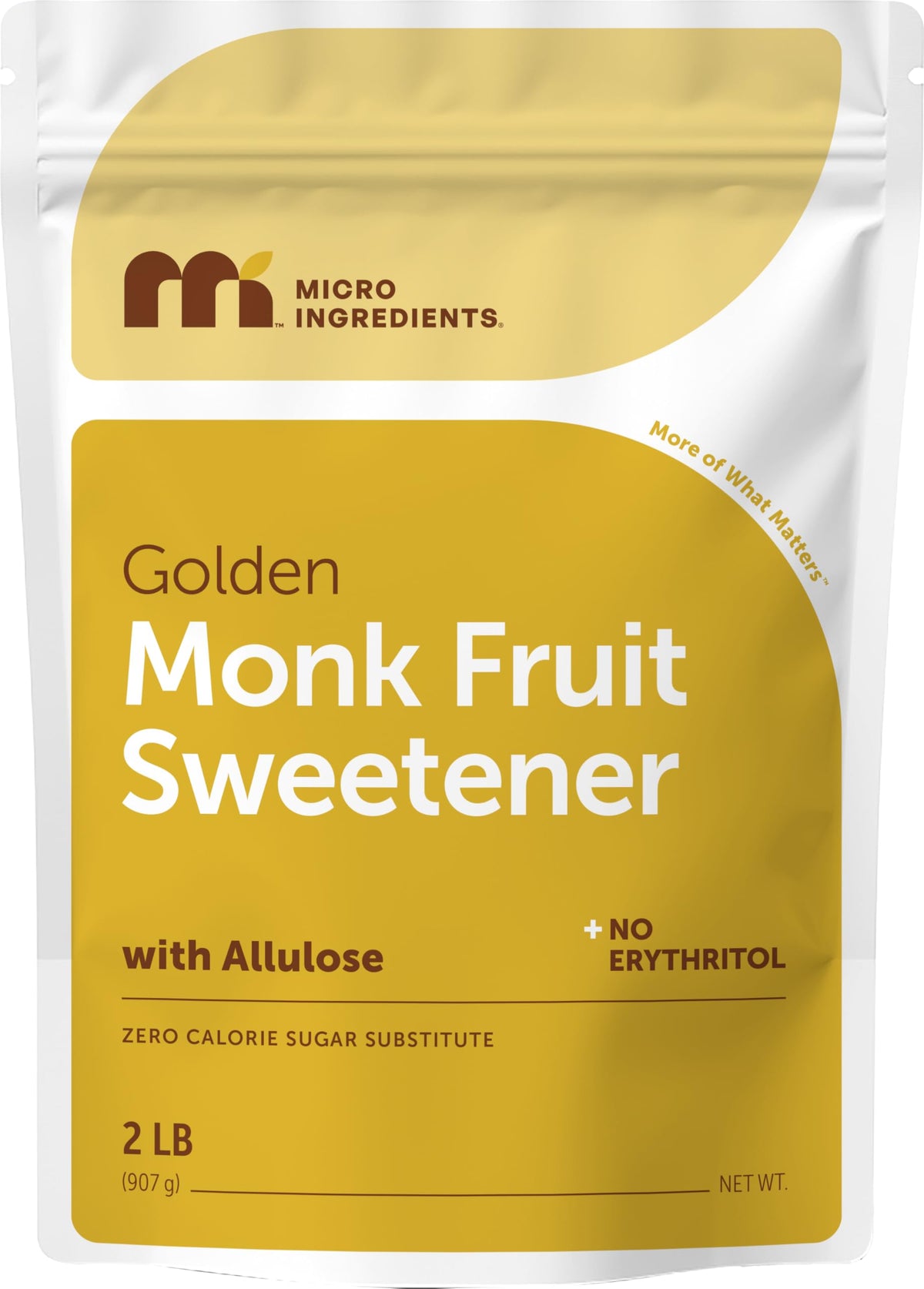Micro Ingredients Golden Monk Fruit Sweetener with Allulose, 2 lbs – 1:1 Brown Sugar Substitute (Keto, Vegan, Non-GMO)