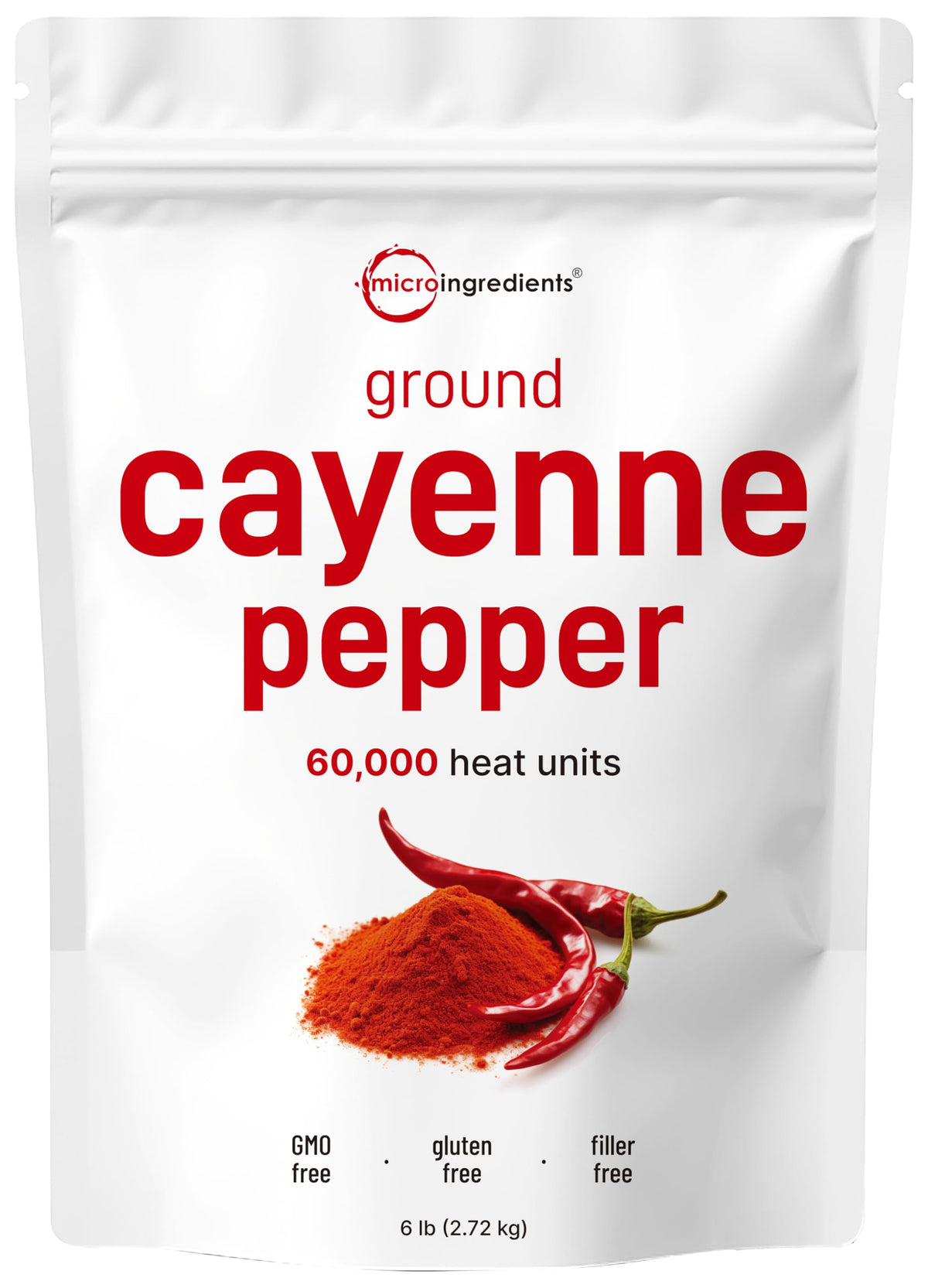 Micro Ingredients Ground Cayenne Pepper Powder, 6lbs – Bulk, Additive-Free, 60,000 SHU