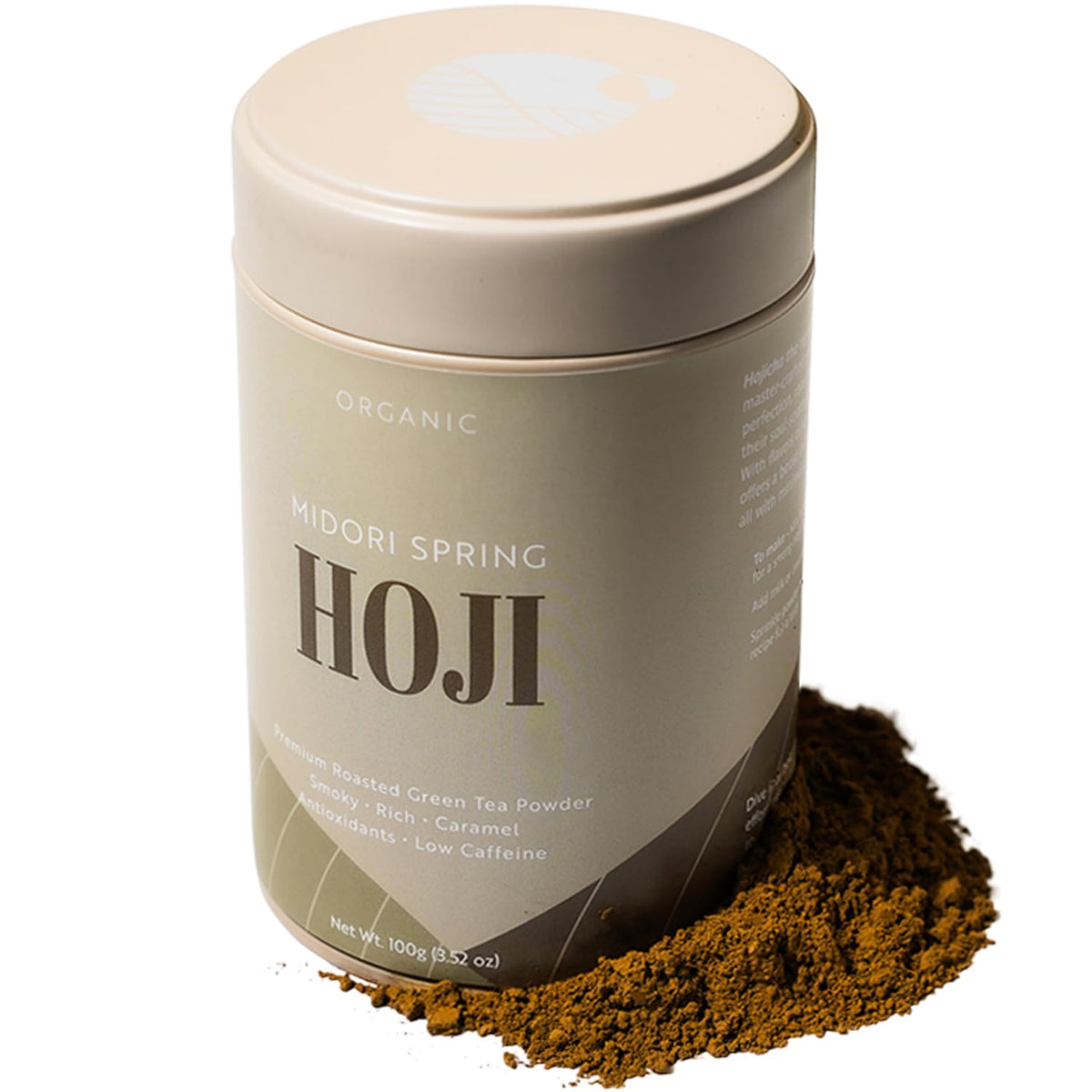 Midori Spring Organic Hojicha Powder – Smooth Roasted Green Tea, Low Caffeine, USDA Vegan NON-GMO