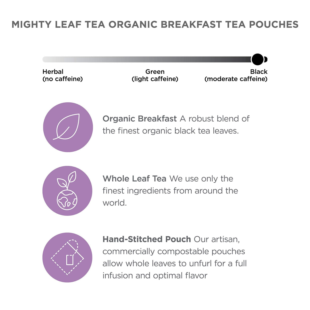 Mighty Leaf Organic Breakfast Tea – 100 Silk-Pyramid Pouches | Bold, Full-Bodied Flavor