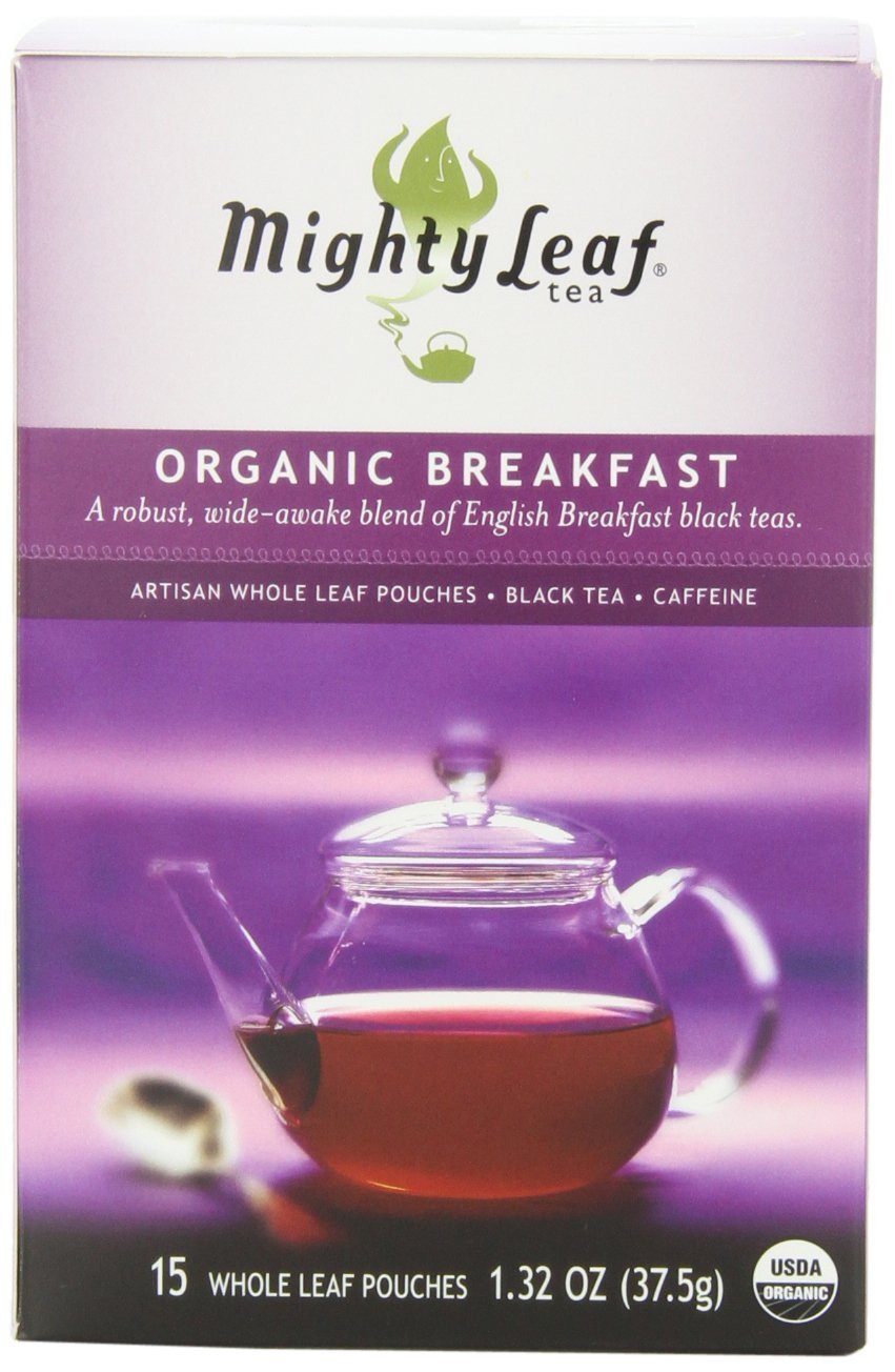 Mighty Leaf Organic Breakfast Black Tea – 45-Count (3 Pack) Silken Pouches | Bold English Breakfast