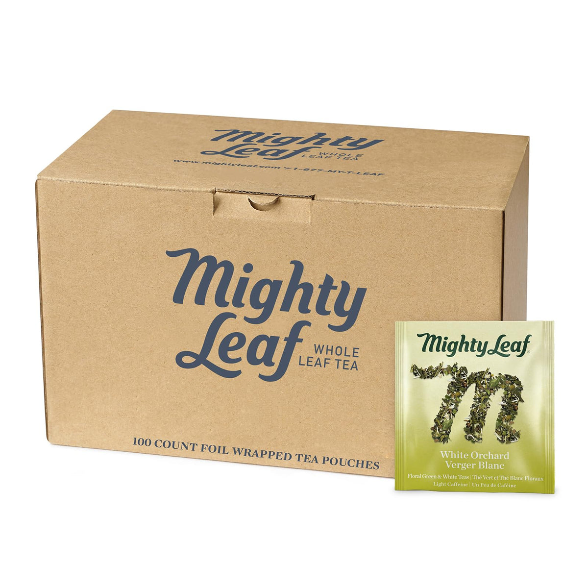 Mighty Leaf White Orchard White Tea – 100 Silken Tea Pouches