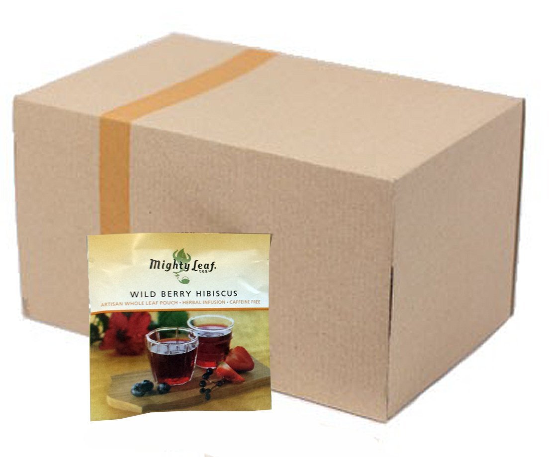 Mighty Leaf Wild Berry Hibiscus Herbal Tea – 100 Silken Pouches – Caffeine-Free