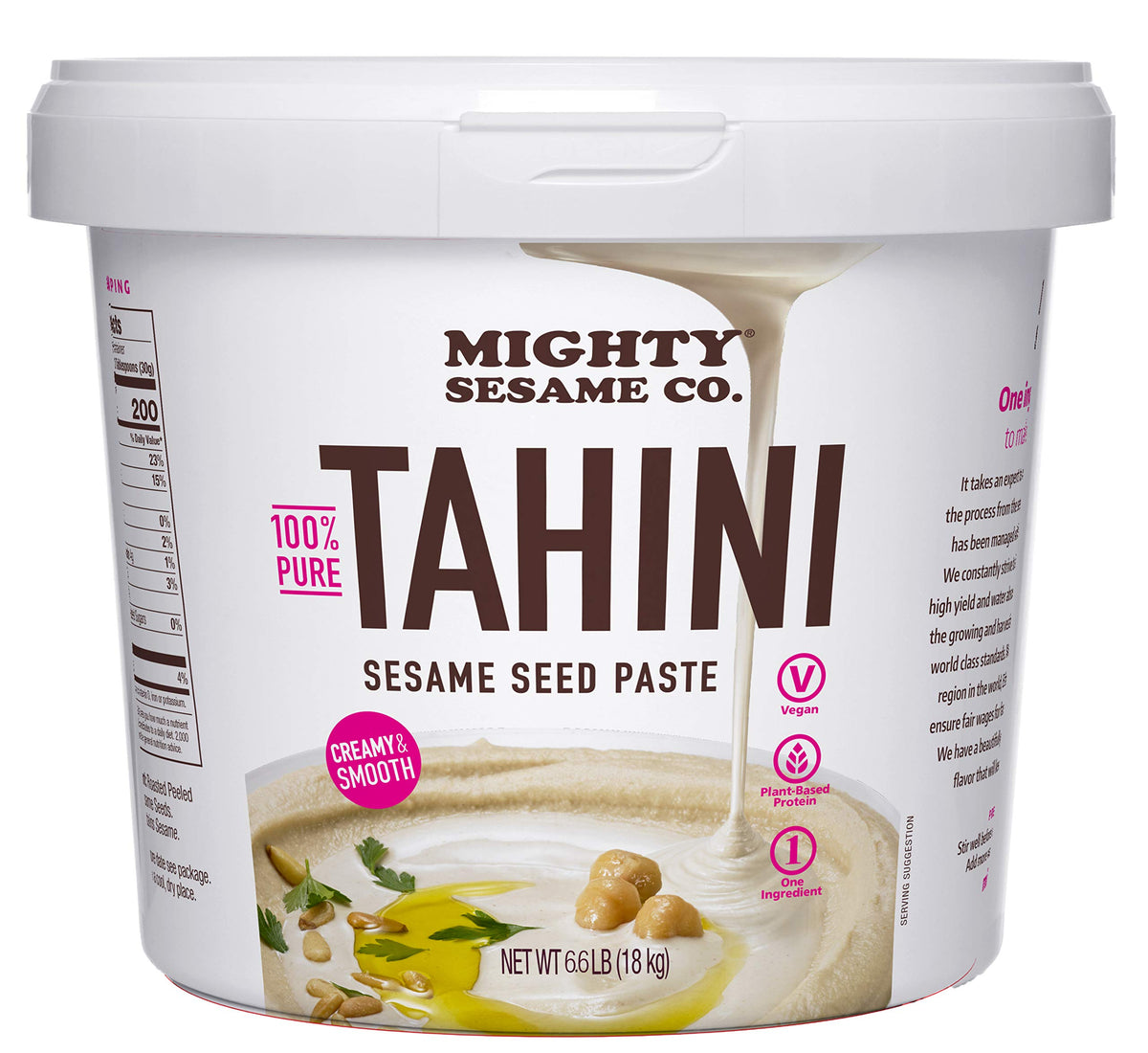 Mighty Sesame Co. Classic Tahini – 6.6 lb Bulk, 100% Pure Ethiopian Sesame