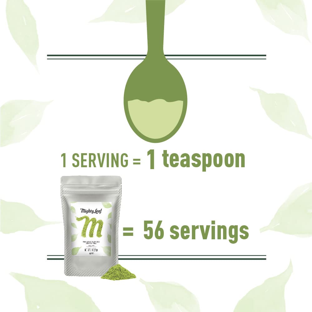 Mighty Leaf Organic Matcha Green Tea Powder - 3 oz Bag | 100% Japanese Matcha, Unsweetened
