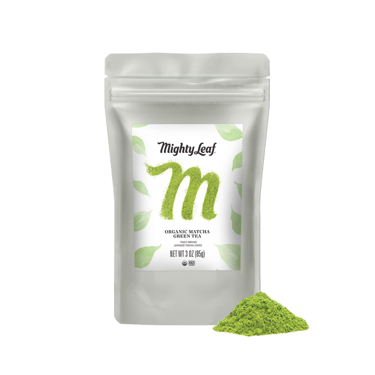 Mighty Leaf Organic Matcha Green Tea Powder - 3 oz Bag | 100% Japanese Matcha, Unsweetened