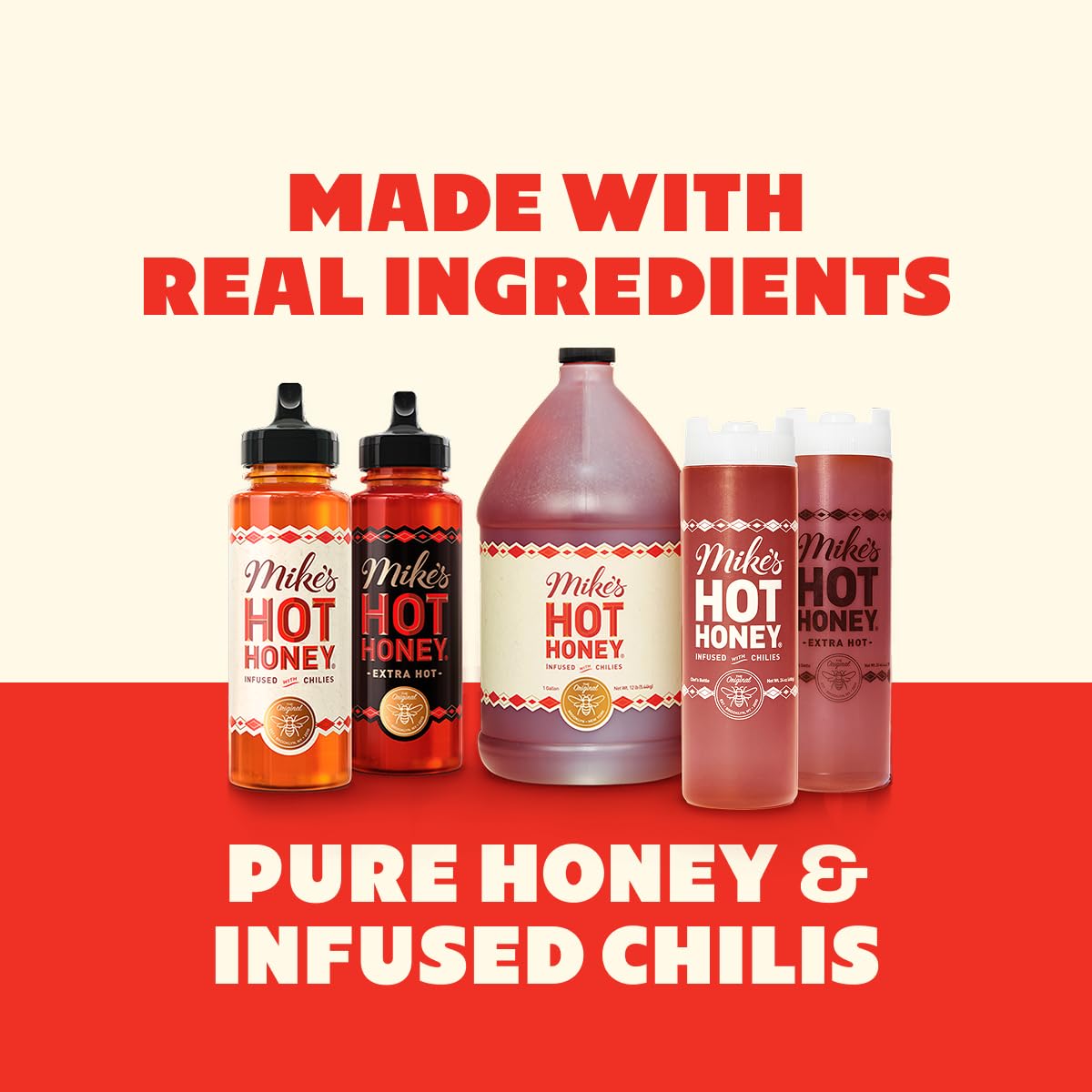 Mike's Hot Honey Original & Extra Hot – 2 Pack (10 oz each) | Sweet-Heat with Chili Peppers