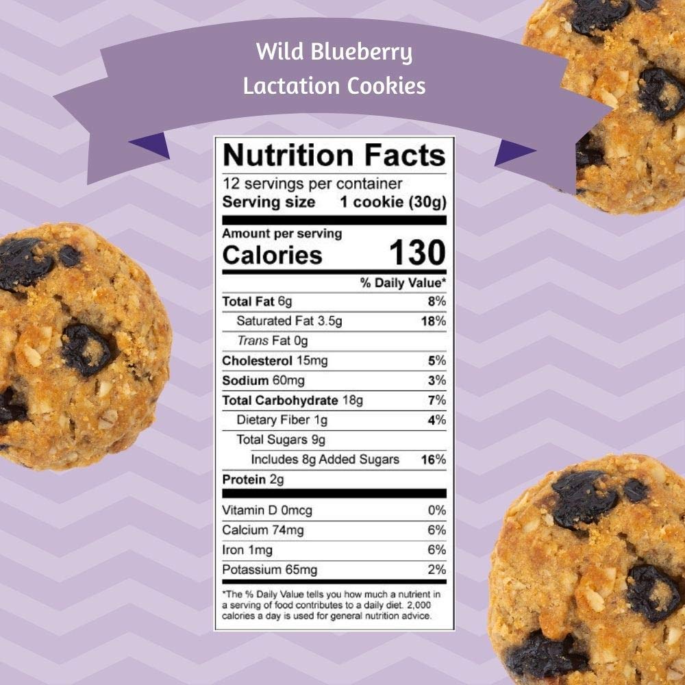 MilkBliss Wild Blueberry Soft Baked Oatmeal Cookies for Breastfeeding Support – 12 oz