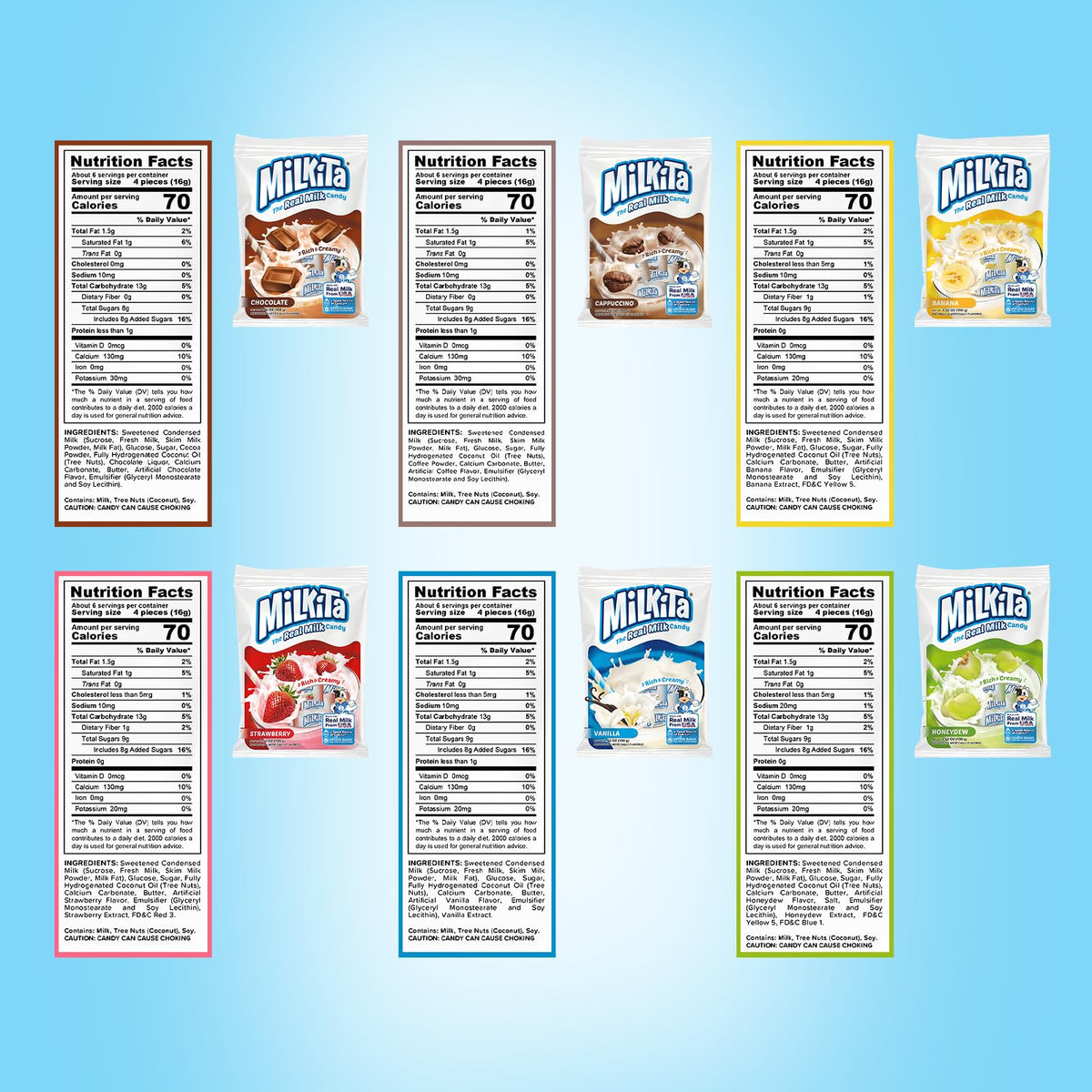 Milkita Creamy Assorted Milk Candy – Low-Sugar Real Milk, Gluten-Free