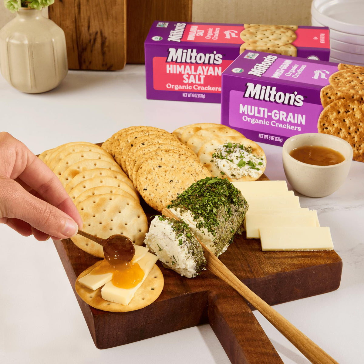 Milton's Organic Multi-Grain Crackers – 2-Pack (24 oz) | Certified Organic, Non-GMO, Kosher