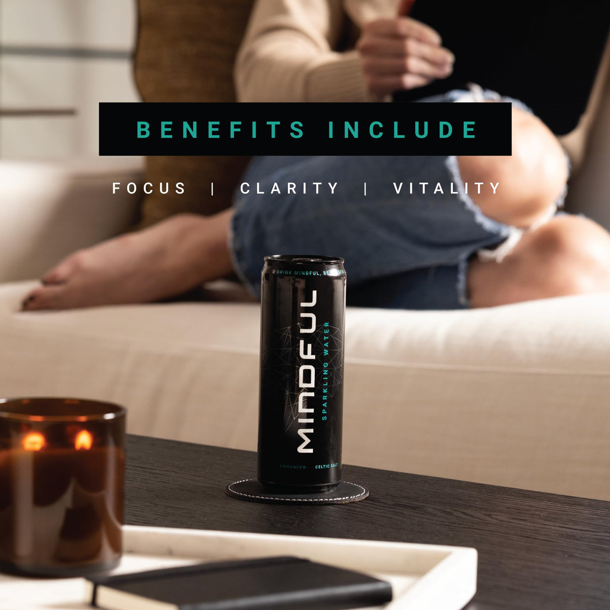 MINDFUL Sparkling Water by Shawn Ryan – Celtic Salt, Zero Calories, Sugar Free | 12 Pack