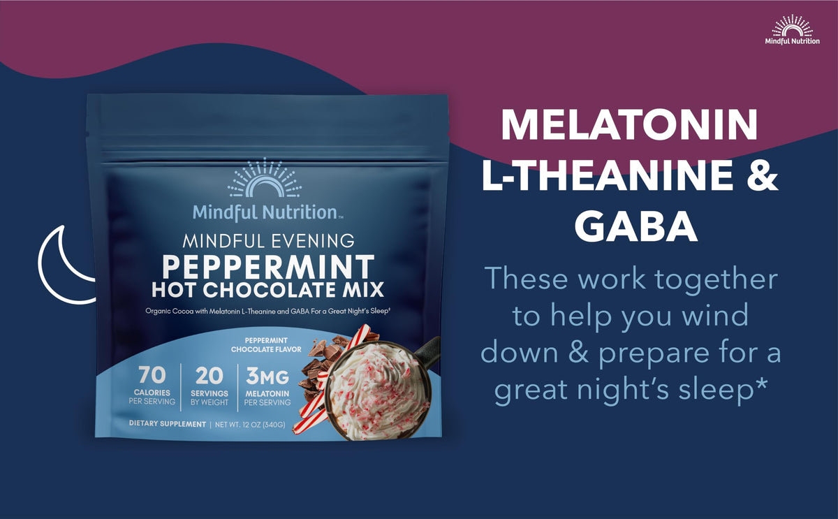 Mindful Evening Peppermint Cocoa Mix with Melatonin 3mg | Sleep Support by Mindful Nutrition