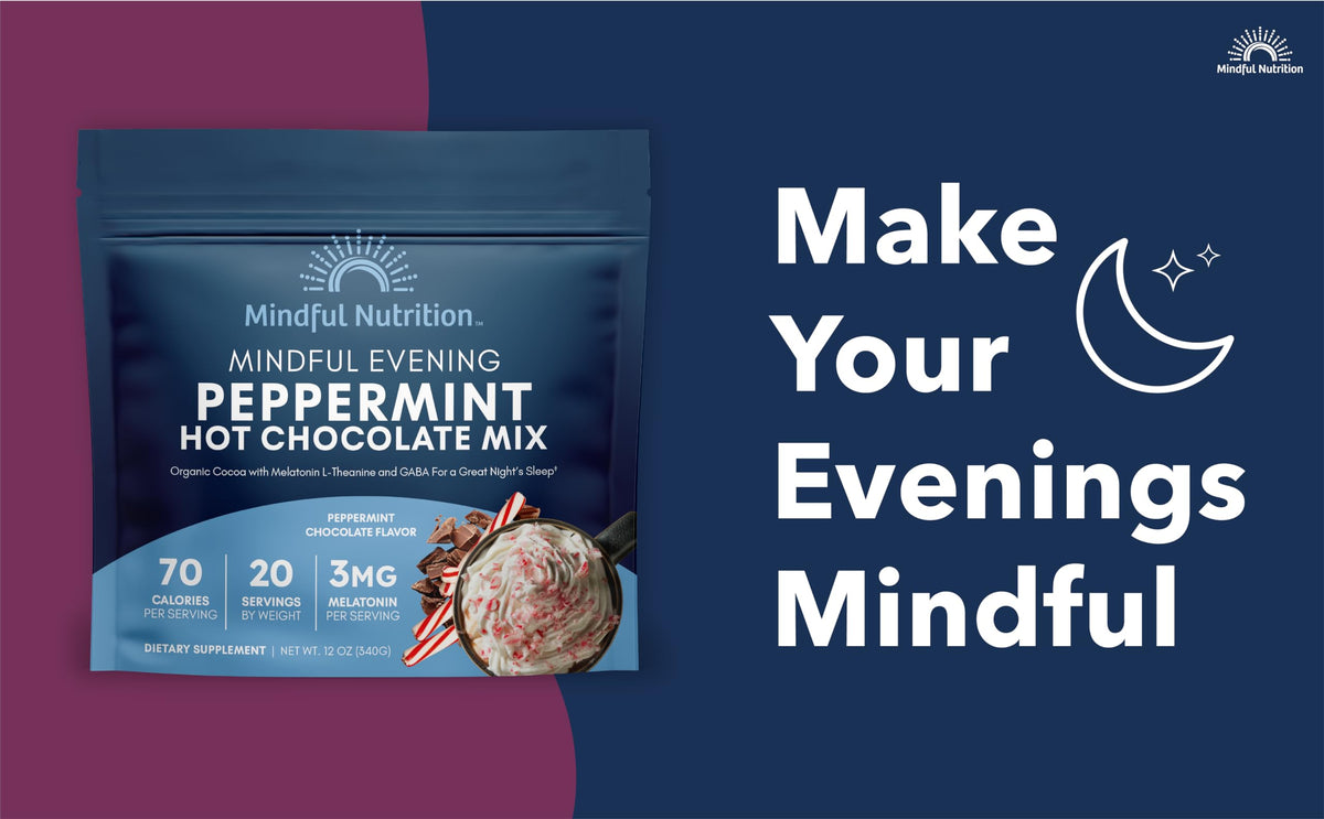 Mindful Evening Peppermint Cocoa Mix with Melatonin 3mg | Sleep Support by Mindful Nutrition