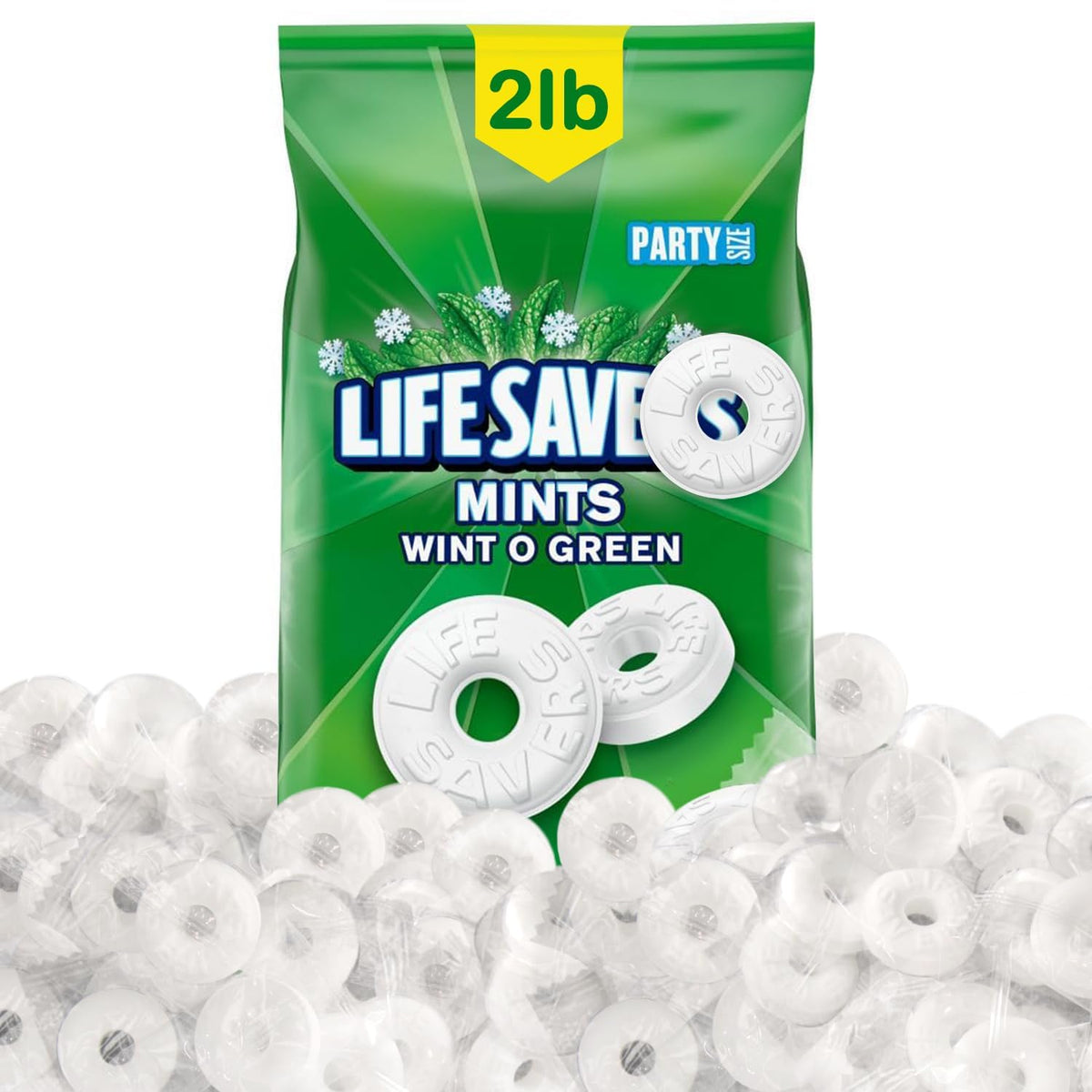 Mindy's Goodies Lifesavers Wint-O-Green Mints – 2lb Bulk, Individually Wrapped