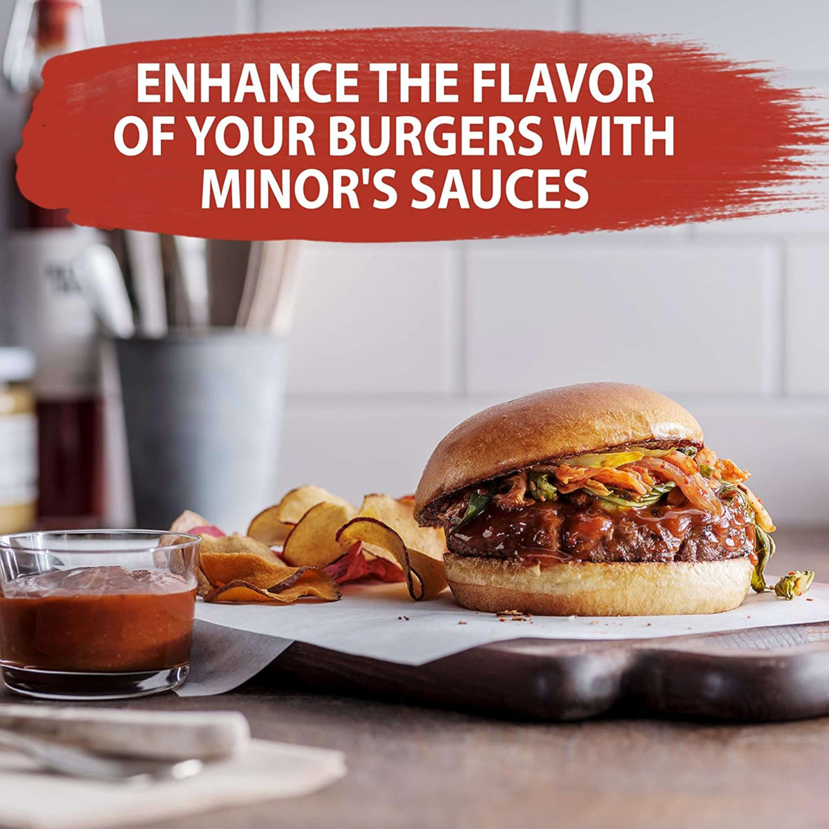 MINOR'S Bourbon Style BBQ Sauce – Lightly Spicy & Sweet, 4 lb Jug