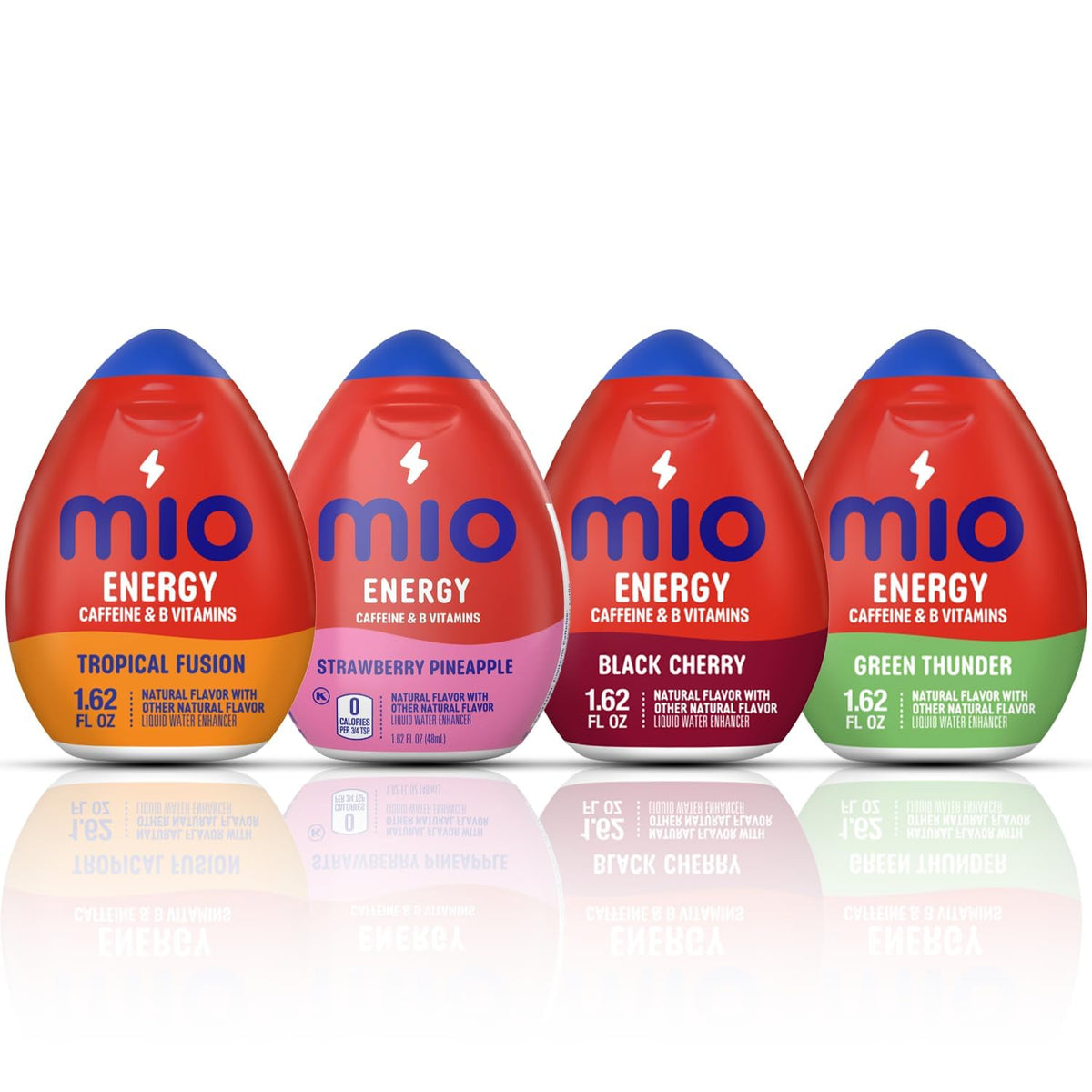 Mio Energy Water Enhancer Variety Pack – 4 Flavors, Zero Sugar, Caffeine + B-Vitamins (1.62 fl oz bottles)