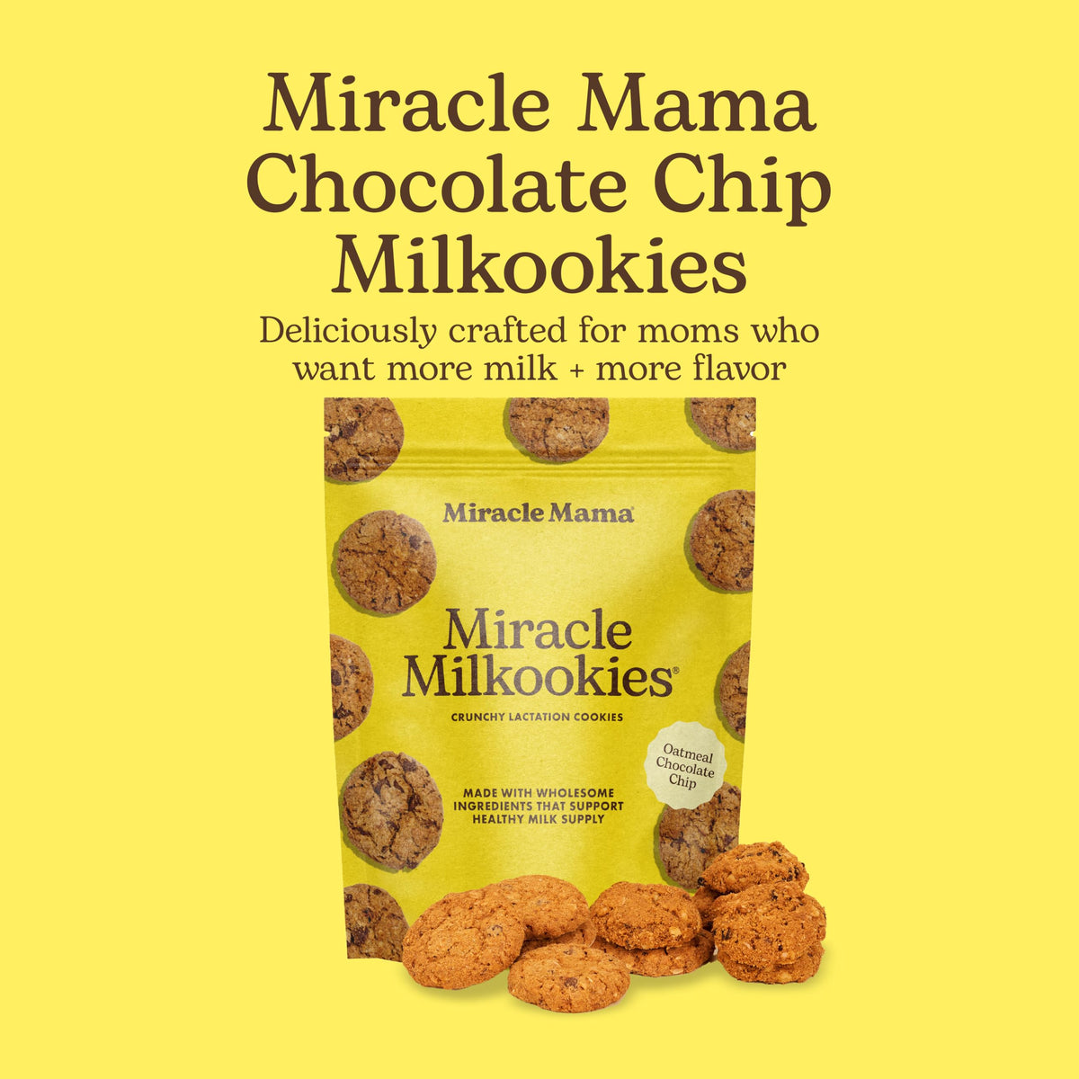 Miracle Mama Milkookies – Lactation Cookies with Oats, Flaxseed & Brewers Yeast (Pack of 2, 8 oz)