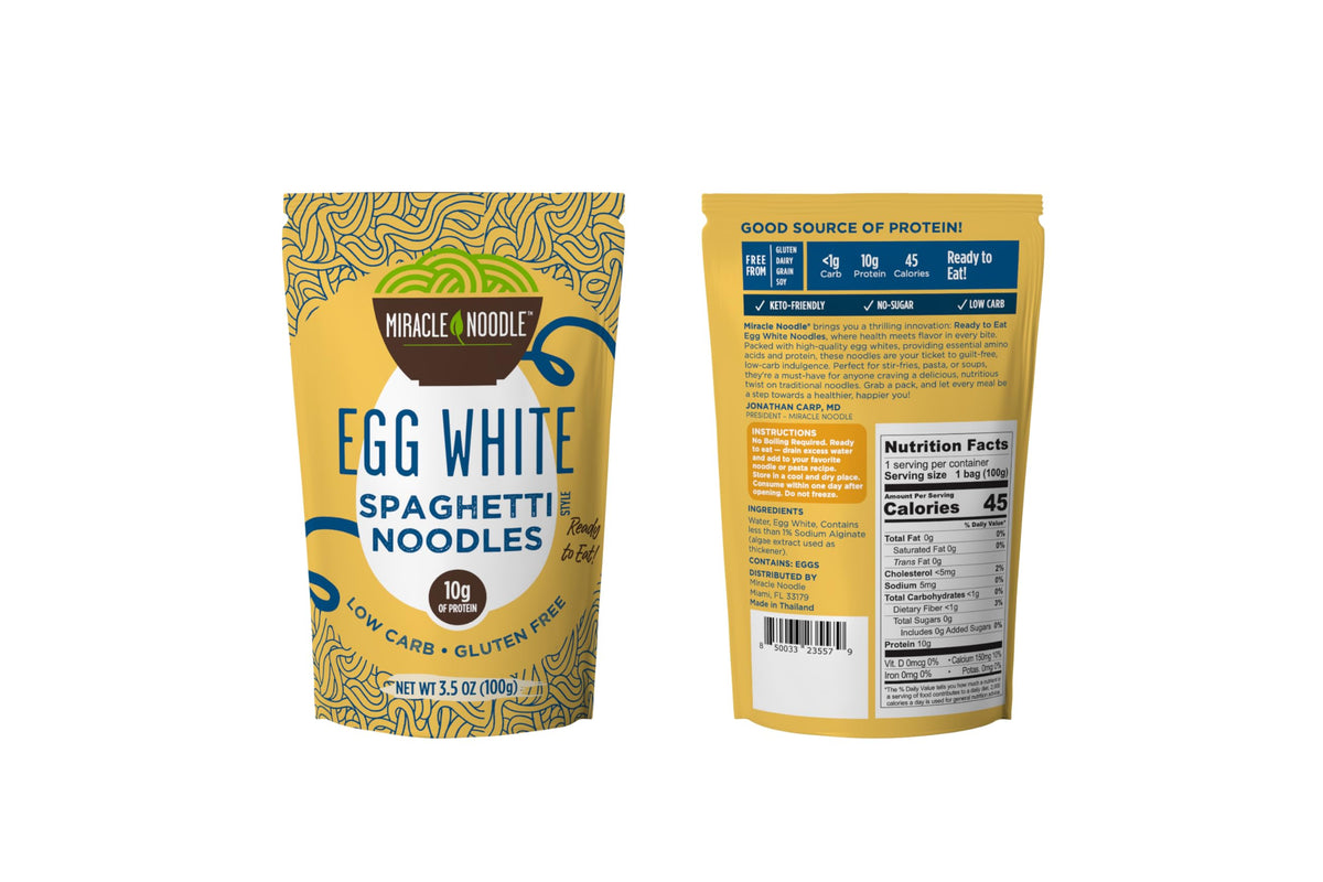 Miracle Noodle Egg White Pasta Variety Pack – 6x3.5 oz, High-Protein, Low-Carb, Gluten-Free