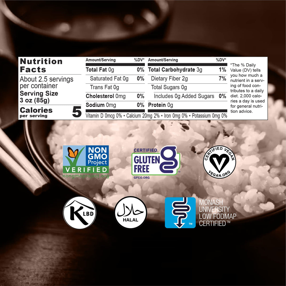 Miracle Noodle Konjac Rice – Low-Carb, Gluten-Free, Plant-Based (8oz, 6-Pack)
