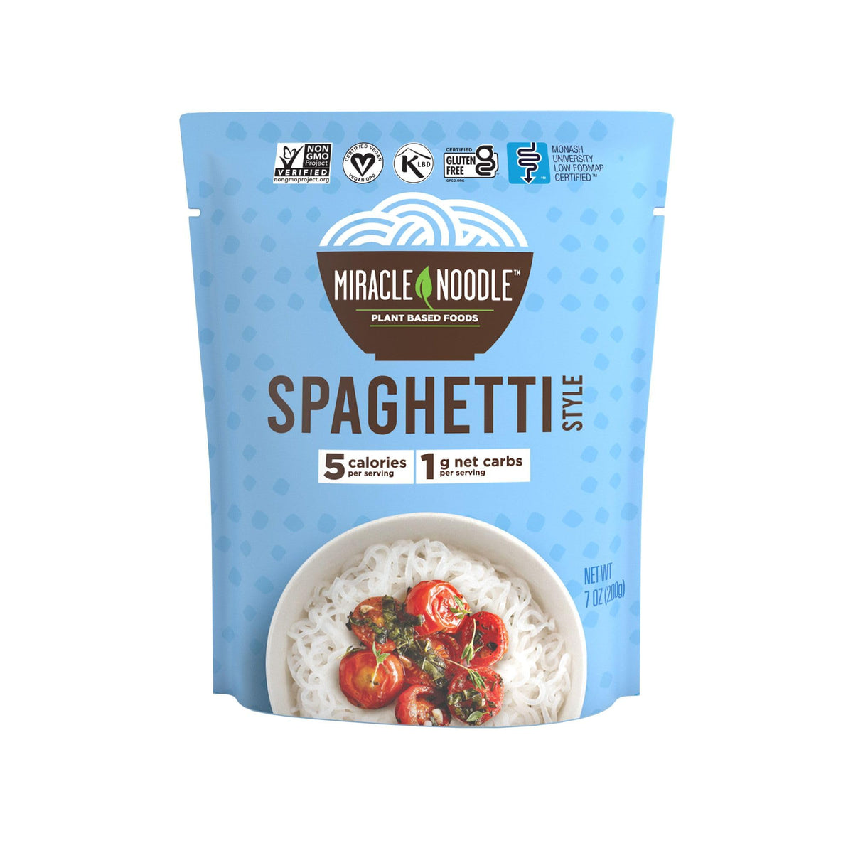 Miracle Noodle Ready to Eat Spaghetti Pasta – 7 oz Bags, Pack of 6 | 5 Calories, 1g Net Carbs | Plant-Based & Gluten-Free