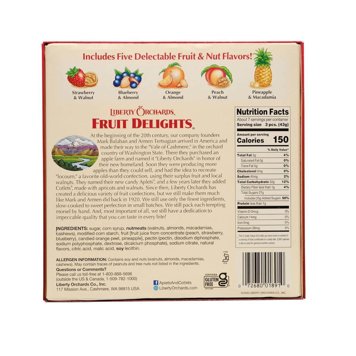 Mise Mise Liberty Orchards 4 Pack: Aplets & Cotlets, Berry Delight, Fruit Delights, Dessert Delights