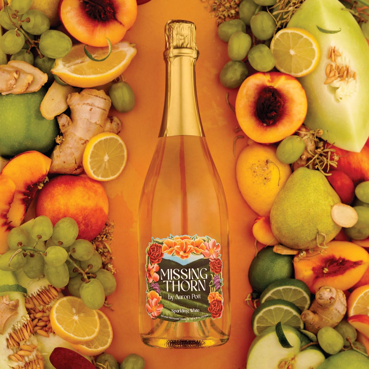 Missing Thorn Sparkling White NA Riesling by Aaron Pott — 15 Cal/5oz, Vegan, Gluten-Free