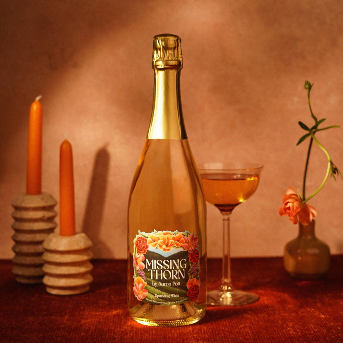Missing Thorn Sparkling White NA Riesling by Aaron Pott — 15 Cal/5oz, Vegan, Gluten-Free