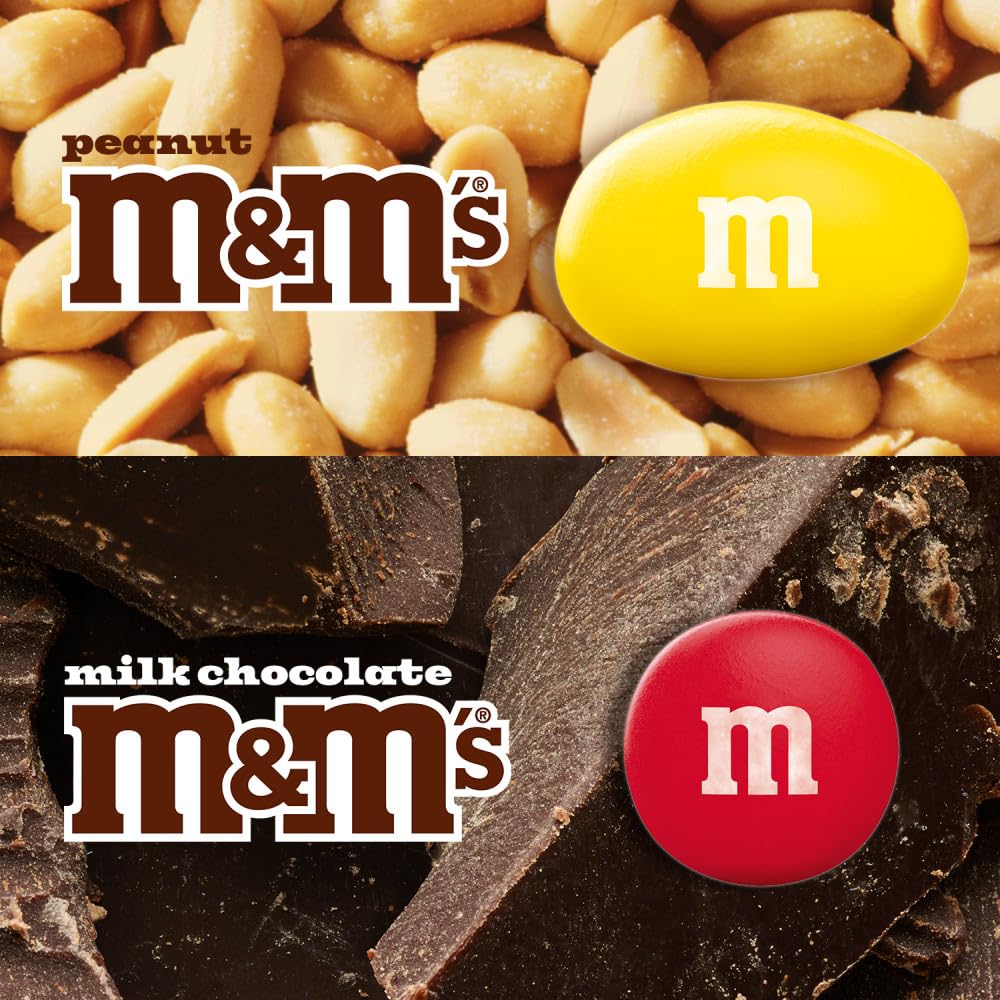 M&M'S Milk Chocolate & Peanut Bulk Candy Jars – Party Size, 2 x 48.5 oz, Recyclable & Resealable